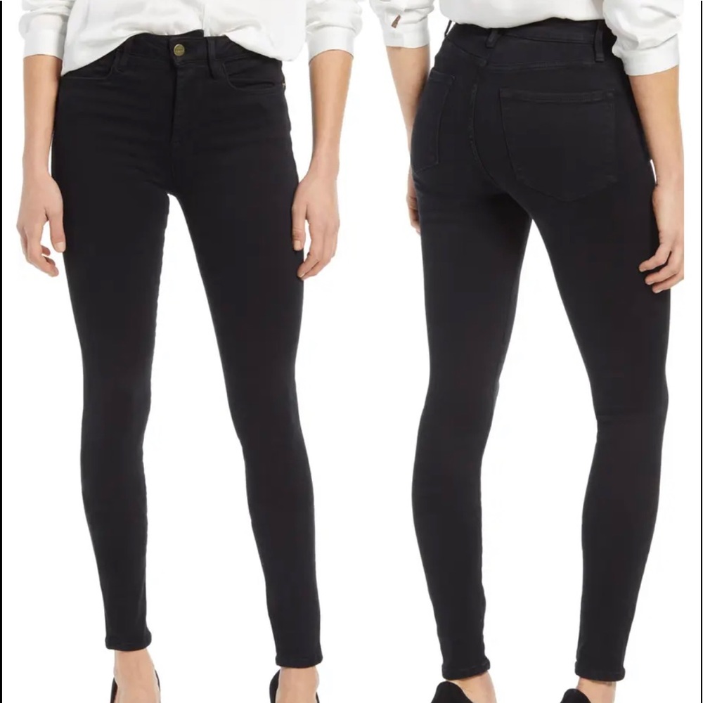 Frame Denim Le One Skinny Jeans Black 2